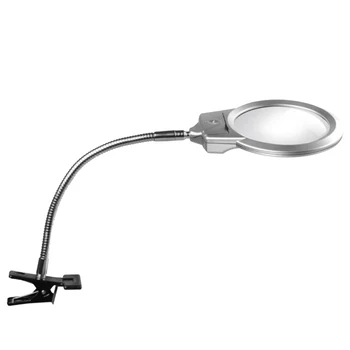 

2.5x 5x Magnifying Glass with LED Light Hands-Free Dome Magnifier for Reading for Small Fine Print, Photo, Bible, Map