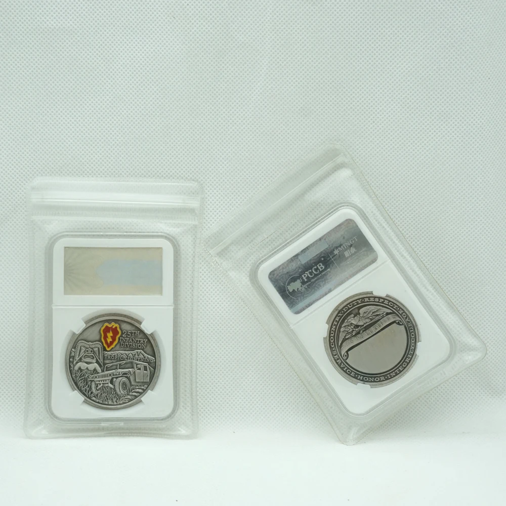 Moneta American Free Eagle Totem Gold Military Medal Challenge Coin Courage Integrition Honor Service Tropic Lightning Coins