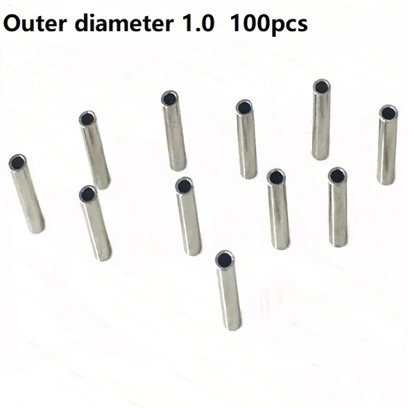 50-100 шт./лот рыболовная леска из нержавеющей стали алюминиевая ОБЖИМНАЯ втулка медная трубка проволочная труба ОБЖИМНАЯ втулка рыболовные аксессуары - Цвет: Outer diameter 1.0