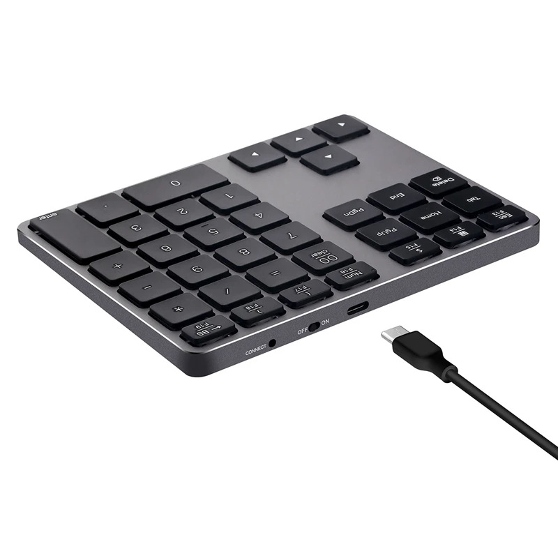 Алюминиевый сплав 35 клавиш Bluetooth беспроводная цифровая клавиатура для Windows IOS Mac OS Android, планшет, ноутбук