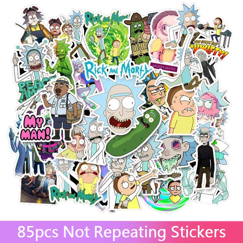 85 шт./упак. мультфильм Morty аниме наклейки на ноутбук детские игрушки для