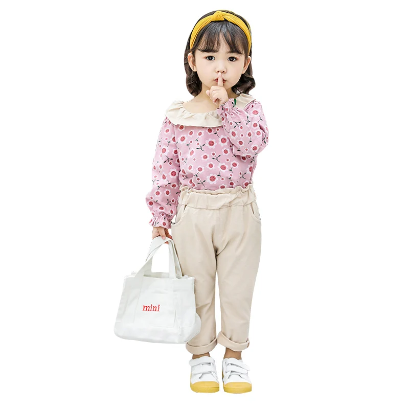 

Kids Girls Clothing Sets Autumn Baby Girl Clothes Casual Long Sleeve Floral Blouse Tops+Pants Trouser Costume Set 2Pcs Suits