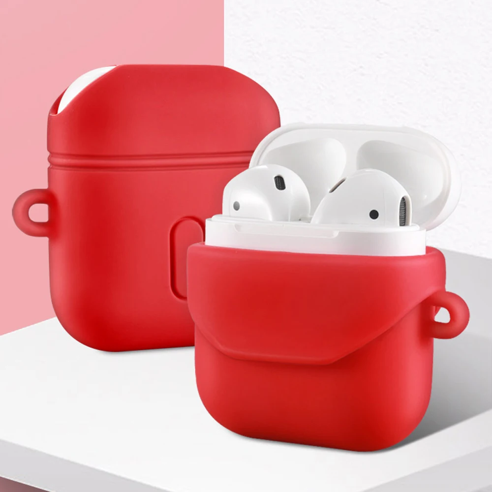 

TOTU Colorful Soft Earphone Case For AirPods Silicone Cover For For AirPods 2 1 Wireless Bluetooth Earphone Case With Hook