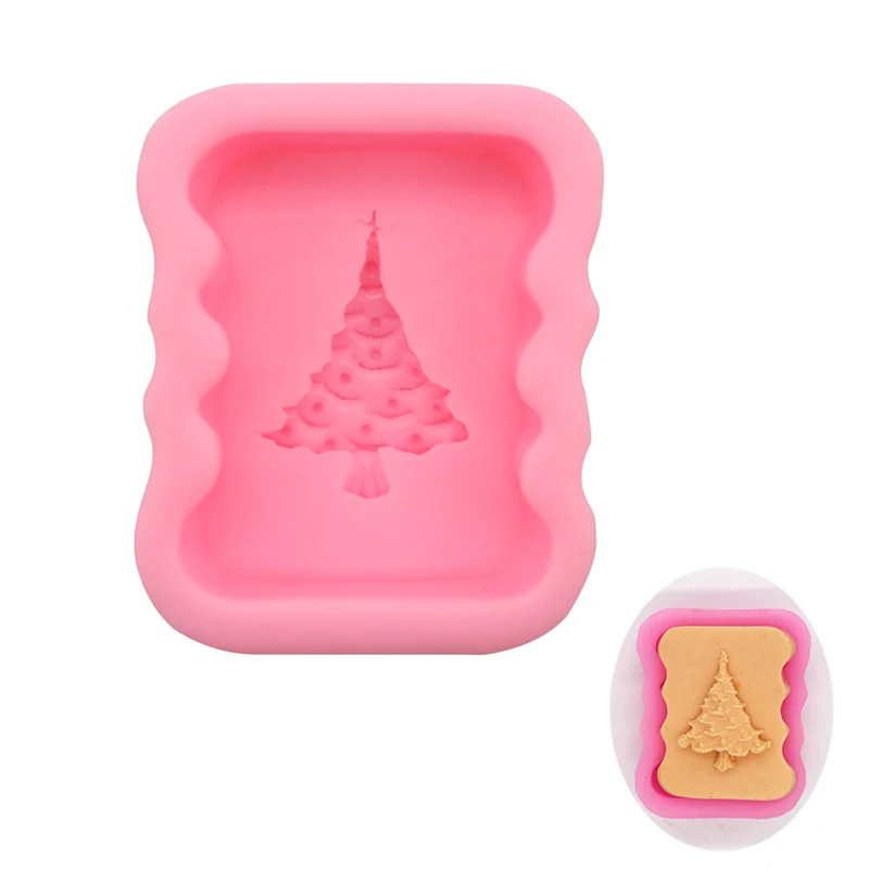 

3D Christmas Tree Shape Cake Mold Craft Art Silicone Soap Fondant Cake Mould DIY Handmade Rectangular Baking Tools For Christmas