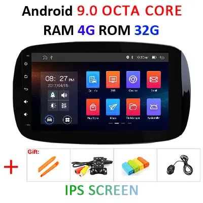 4G+ 64G ips DSP Android 9,0 автомобильный мультимедийный плеер dvd gps для Mercedes/Benz Smart Fortwo автомобильный Радио ПК стерео obd2 - Цвет: 4G 32G IPS