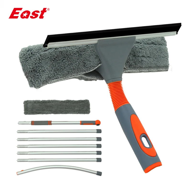 

East 103in Free Splicing Rod Window Cleaner Window Cleaning Brush Glass Squeegee Micofiber Cloth Rubber Wiping Scraper
