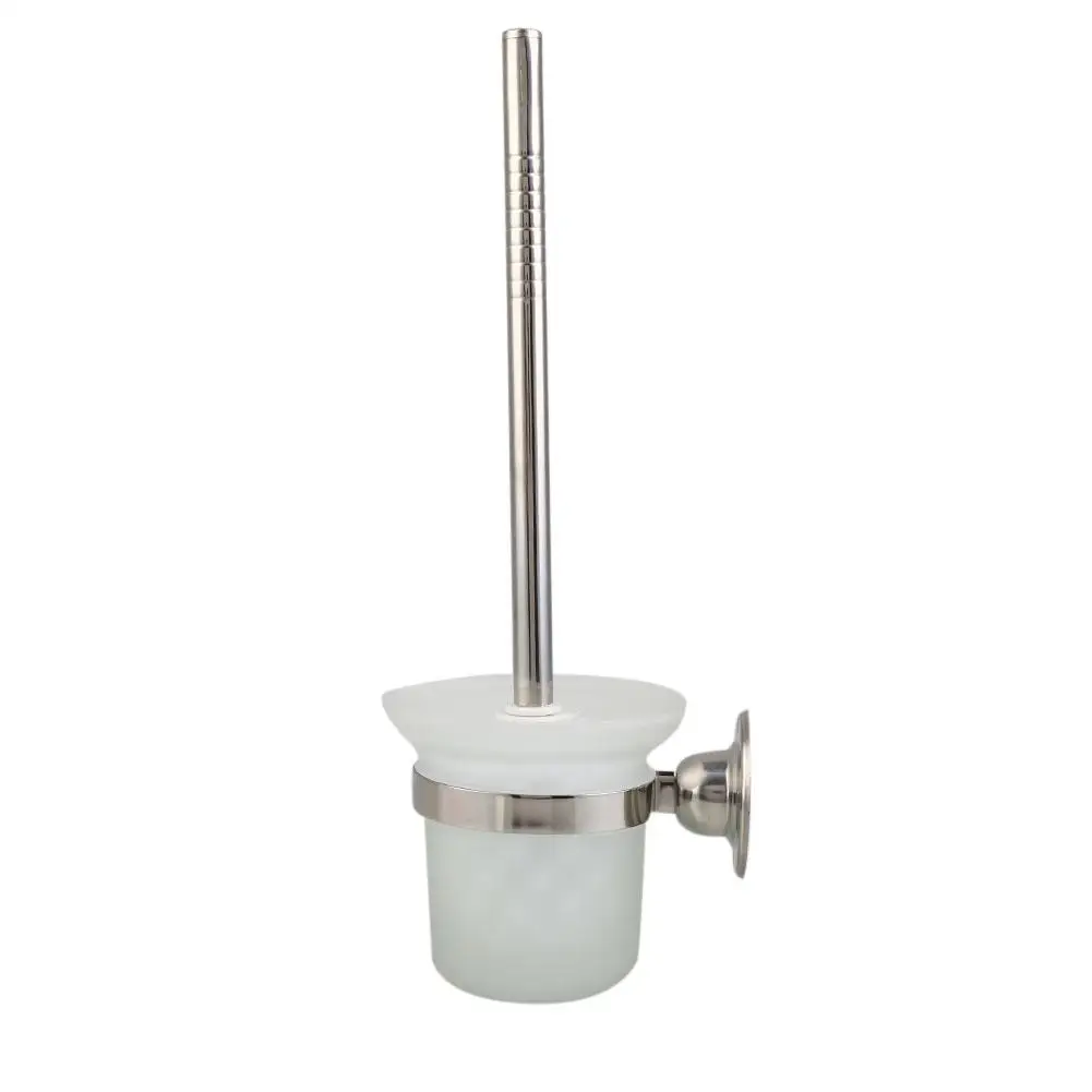 Wall Mounted Toilet Brush Glass Space Saving Brush Hot Set Hotel Durable and Practical Toilet Cleaning Brush Bathroom Home