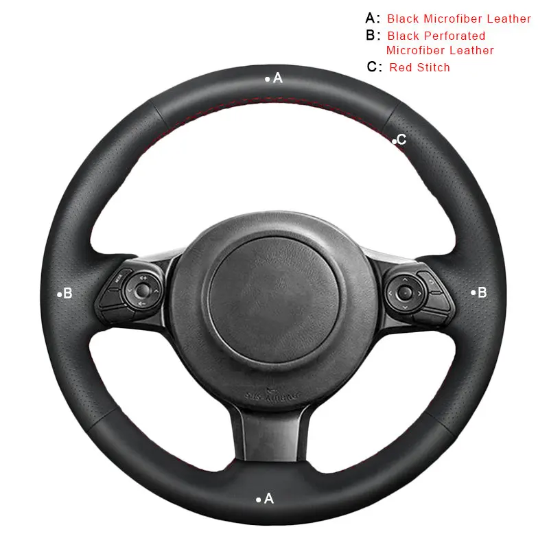 Автомобильная оплетка на руль для Toyota 86 Subaru BRZ авто-Стайлинг - Название цвета: Microfiber Leather