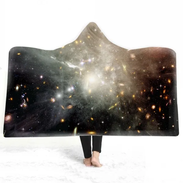 Color-30 Одеяло из микрофибры, 3D принт, галактика, космос, Вселенная, флис, шерпа, одеяло для подростков, носимое, с капюшоном, пледы, теплое одеяло - Цвет: Color-30