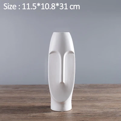 White-M Strongwell белая абстрактная керамическая ваза для лица Скандинавская ваза для цветов Матовая портретная Настольный украшения для дома аксессуары Рождественский подарок - Цвет: White-M