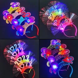 Bandeau lumineux LED pour nouvel an, rouge, bandeau clignotant pour le nouvel an, Fiber optique, jouets, meilleure vente, 2022 