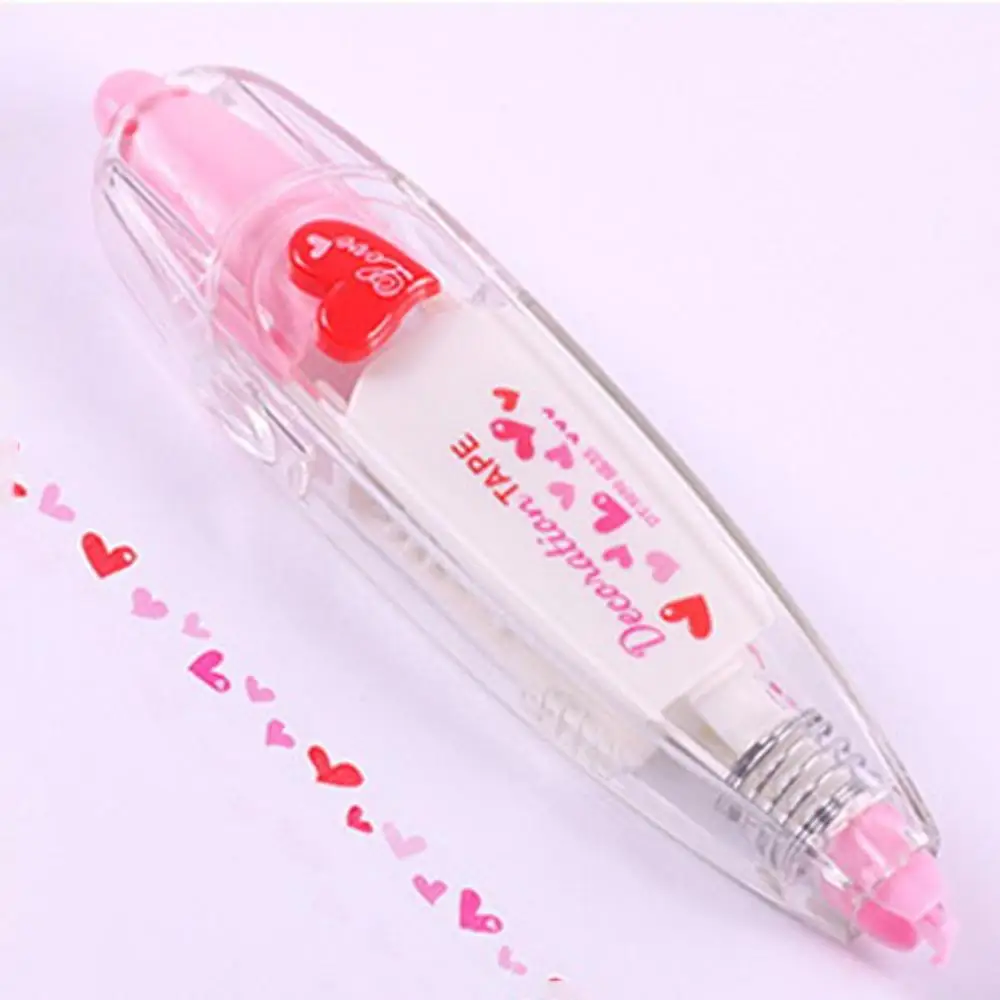 Pink heart Новейшие животные пресс тип декоративная Корректирующая лента дневник канцелярские принадлежности Школьные принадлежности украшения для ручного счета - Цвет: Pink heart