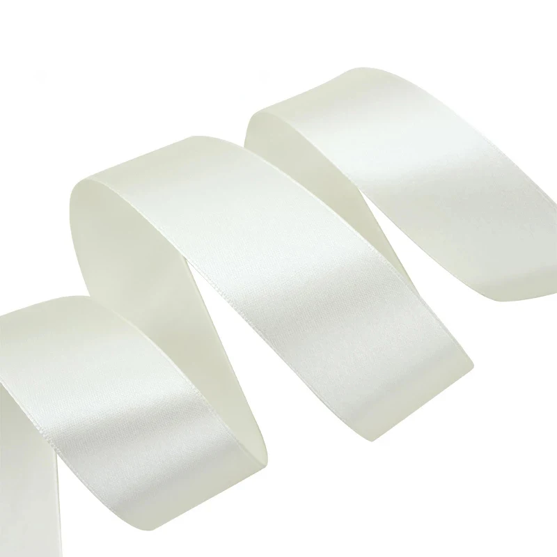 Ivory Satin Ribbon Wholesale Gift Wrapping Christmas ribbons images - 6