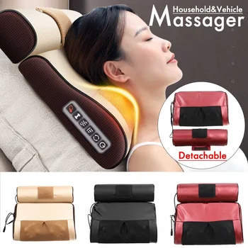 

Electrical Massage Pillow Neck Back Leg Waist Shoulder Infrared Heating Therapy Shiatsu Massager Car Seat Pillow Cushion