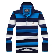 JUNGLE ZONE, Высококачественная Мужская рубашка поло, 3D вышивка, полосатая рубашка поло с длинным рукавом, Мужская рубашка поло, одноцветная рубашка 8803