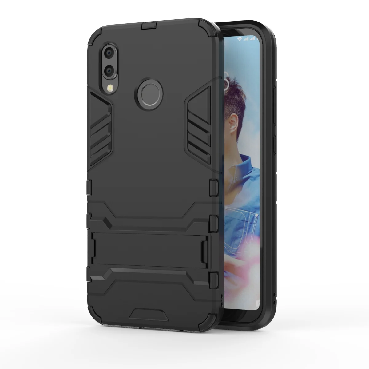 Чехол для телефона samsung Galaxy S10e S10 Lite Armor hybrid PC+ TPU 2в1 спортивный корпус для Galaxy S9 S10 Plus Note9 Kickstand - Цвет: black