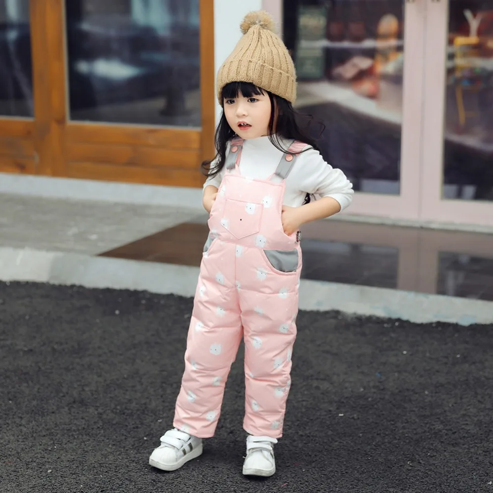 Зимние комплекты одежды для маленьких девочек пуховики детский зимний комбинезон Теплый Лыжный костюм для малышей пуховое пальто