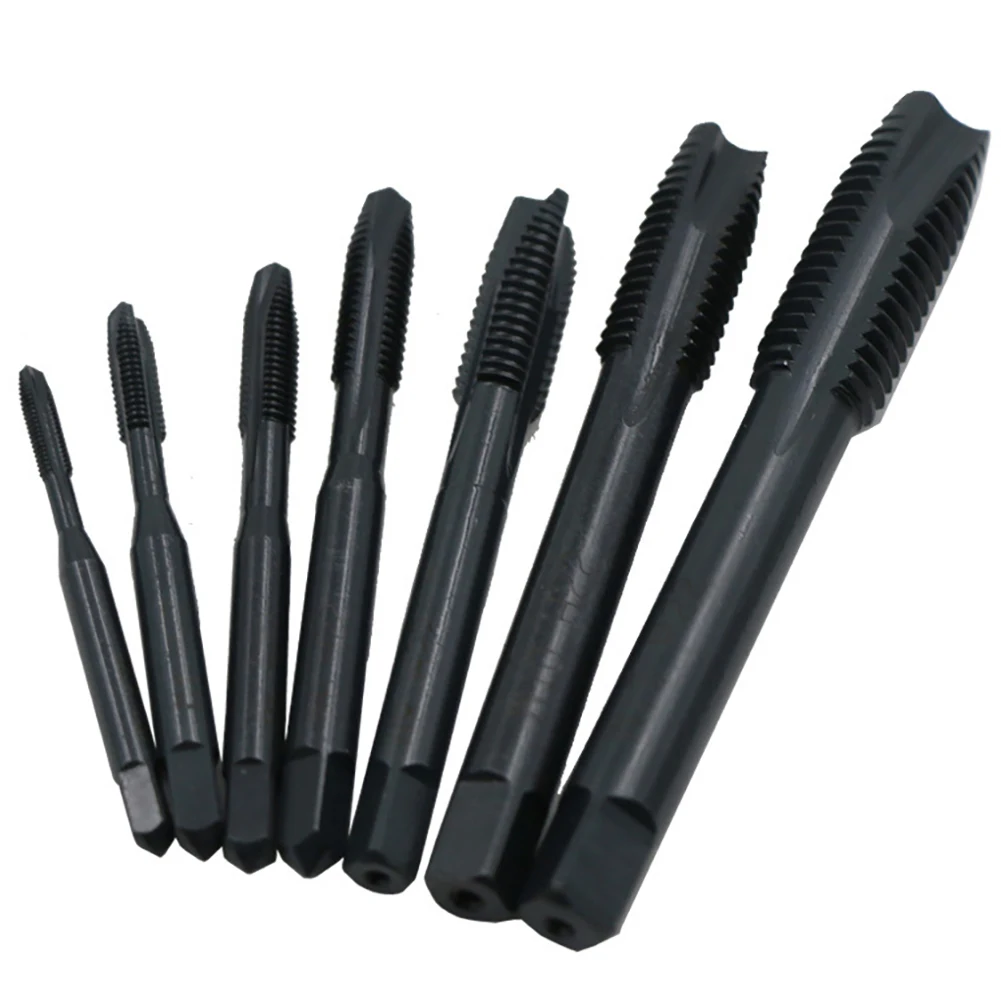 

7pcs Machine Taps Kit Metric Plug Hand Tap Drill Bits HSS M2 Screw Spiral Point Thread M3 M4 M5 M6 M8 M10 M12 Metalworking