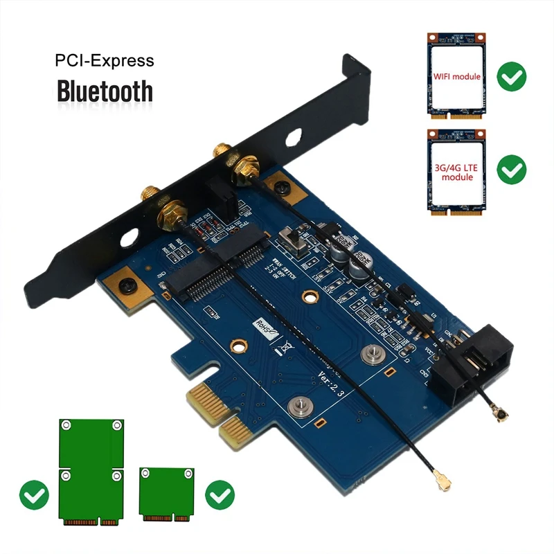 ABKK-Mini PCI-E PCI Express для PCI-E 1X адаптер со слотом для sim-карты для 3g/4G/карта LTE и WiFi
