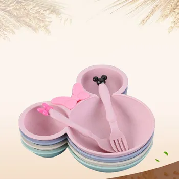 

1pcs Kid Cartoon Mouse Mickey Bowl Dishes Lunch Box Children Infant Rice Feeding Bowl Plastic Snack Plate Tableware