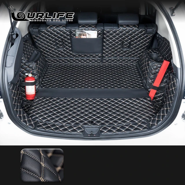 Leather For Mitsubishi Outlander 4WD 2WD 2013 2014 2015 2016 2017 2018 2019 2020 2021 Trunk mat mats Rug Carpet Accessories 5 Seats Black B