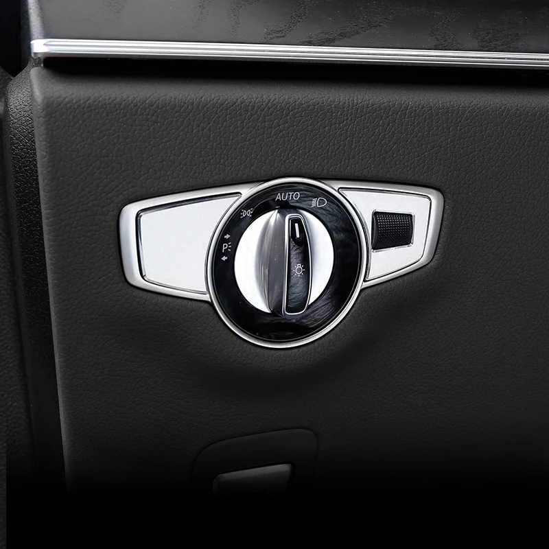 Car Styling Interior Headlight Switch Buttons Decorative Frame Cover Trim Sticker for Mercedes Benz GLC C E S Class W205 W213 | Автомобили