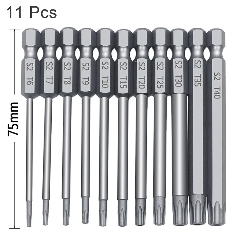 11pcs 75cm 8/11/12 шт. Отвертка Набор бит с шестигранной головкой безопасности магнитная головка удлиненная с шестигранной Сталь ручная Отвертка Набор Ремонт набор инструментов - Цвет: 11pcs 75cm