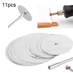Mini hoja de sierra Circular eléctrica, disco de corte de molienda, herramienta rotativa de Metal, corte de madera, 11 piezas, discos para cortador DREMEL S8E5