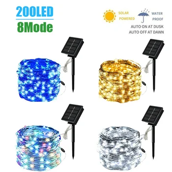 

200LED Solar Light Outdoor Waterproof Solar String Lights Fairy Lamp Holiday Christmas Party Decor Garden Garland Light