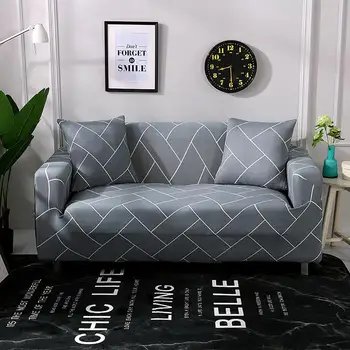 

Modern and simple grey line Stretch Sofa Cover Lounge Couch Slipcover Recliner Protector Washable ml