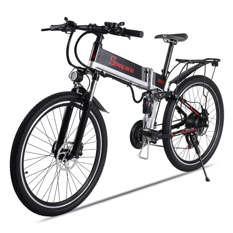 Discount New electric bicycle 48V500W assisted mountain bicycle 50KM super large lithium battery 48V10.4AH electric bicycle Ebike Moped 1