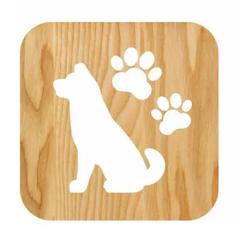 

Dog Shape Acrylic Solid Wood Table Lamp LED Night Light Desktop Small Ornaments Bedroom Lamp Home Decoration