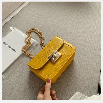 

Retro Crocodile Pattern Small Crossbody Bag Women 2020 Solid Color Leather Shoulder Messenger Bag Luxury Design Female Mini Bag