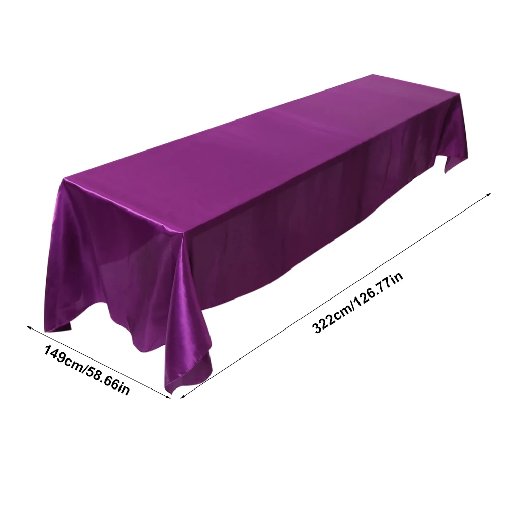 145x320 см Встроенная Стретч PolyesterTablecloth прямоугольная скатерть с подшитые края для свадебного банкета, вечеринки скатерть