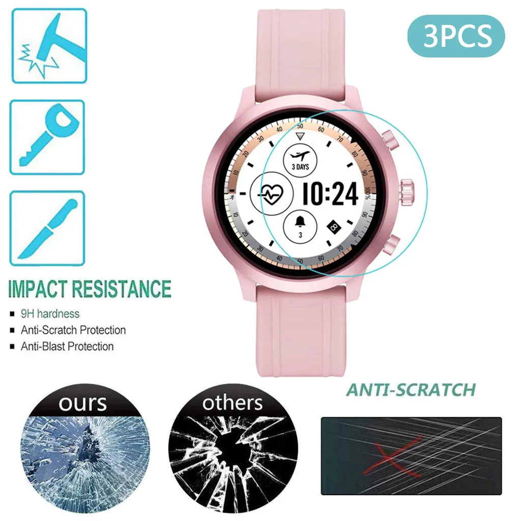 

3pcs Tempered Glass for Michael Kors MKT5072 Screen Protector vidrio templado para reloj Full Coverage Film 9h glas Bubble Free
