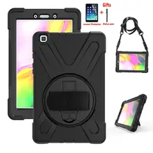 Для samsung Galaxy Tab A 8,0 T290 SM-T290 SM-T295, детский силиконовый чехол-подставка из поликарбоната с ручными/плечевыми лямками+ чехол