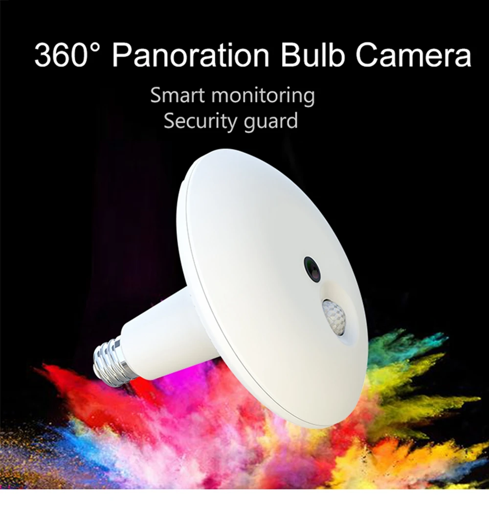 Светодиодный светильник камера 3.0MP беспроводной панорамный дом безопасности WiFi