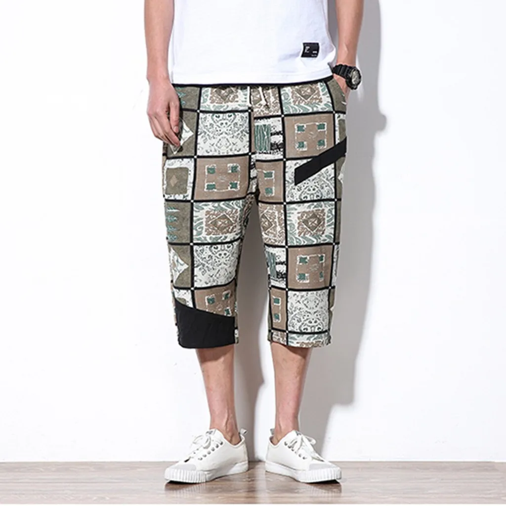 Pontalon Homme/Новые Стильные Модные Винтажные широкие мужские брюки с принтом длинные большие мешковатые Панталоны De Hombre Новинка