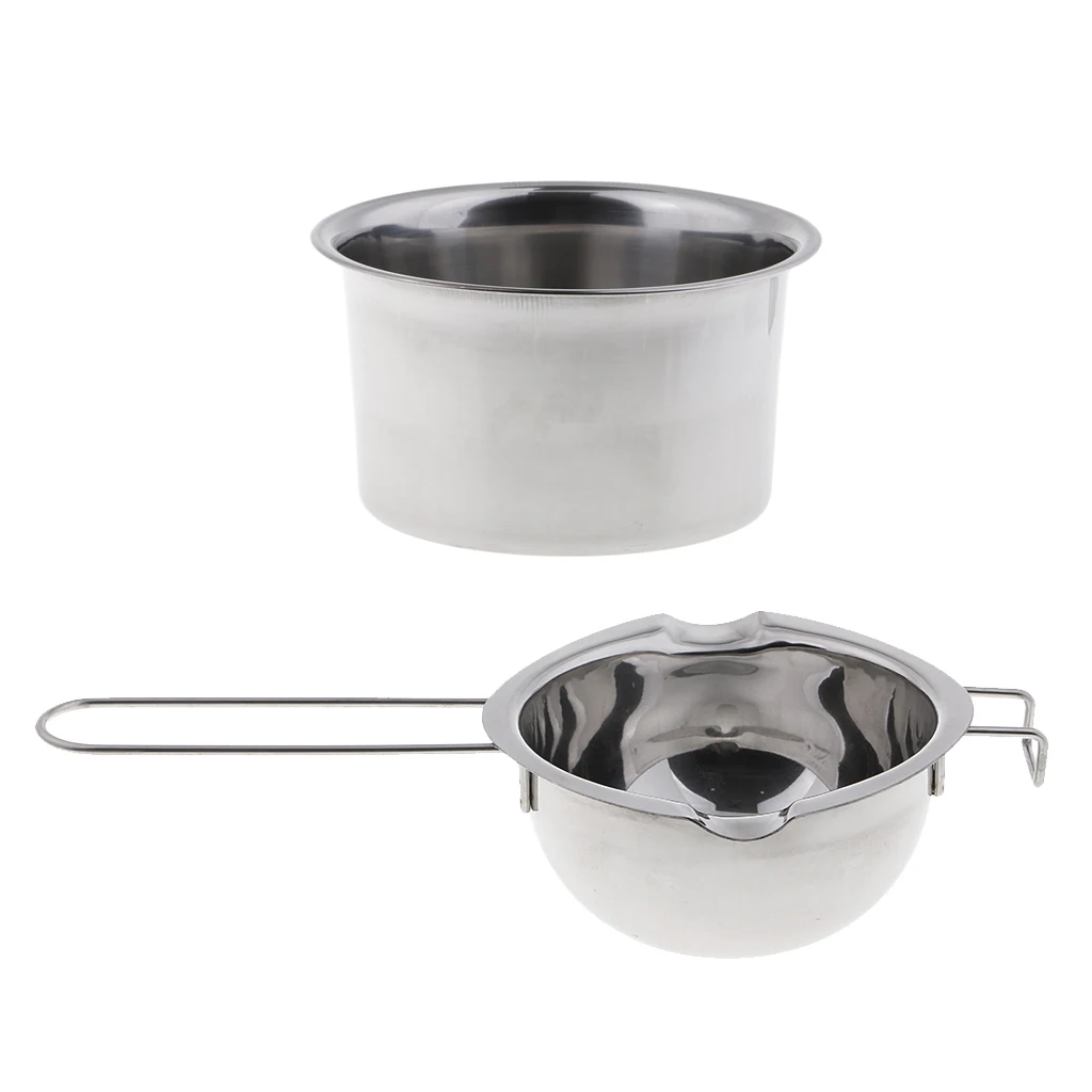 2pcs/set Stainless Steel Candle Wax Melting Pot Double Boiler For DIY Scented Handmade Candles Soaps Making Craft 2pcs/set Stainless Steel Candle Wax Melting Pot Double Boiler For DIY Scented Handmade Candles Soaps Making Craft