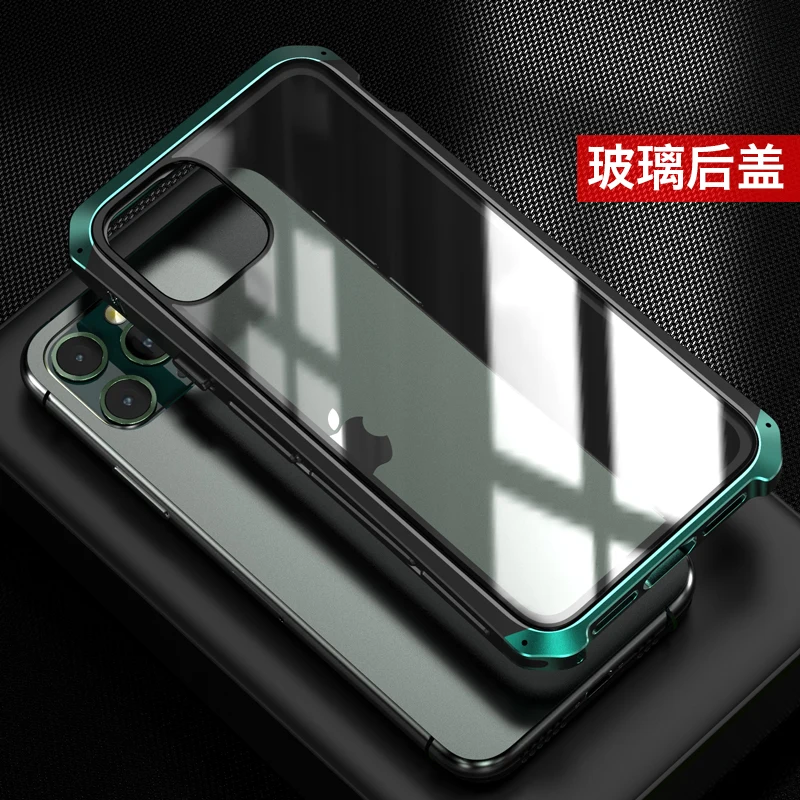 Прозрачный чехол для телефона iphone11 Pro max стекло анти-падение 11 защитный корпус металлическая рамка высококачественный набор простого ультратонкого зеркала