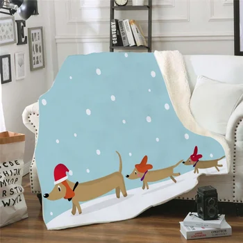 

Multi-Function Double-Sided Throw Blanket Cartoon Dogs Printed Super Soft Cozy Warm Plush Blanket For For Bed Couch Chair New