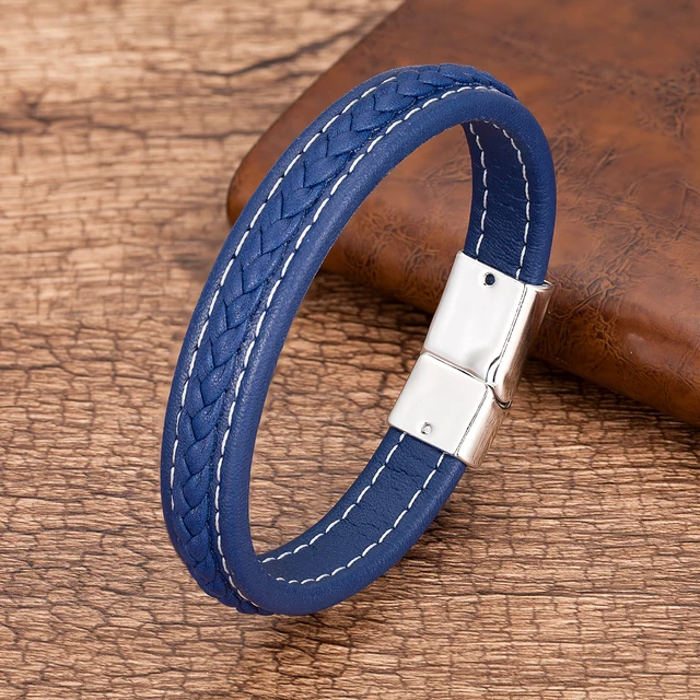 Lion Heart Red Black Braided Leather Bracelet - Image 4