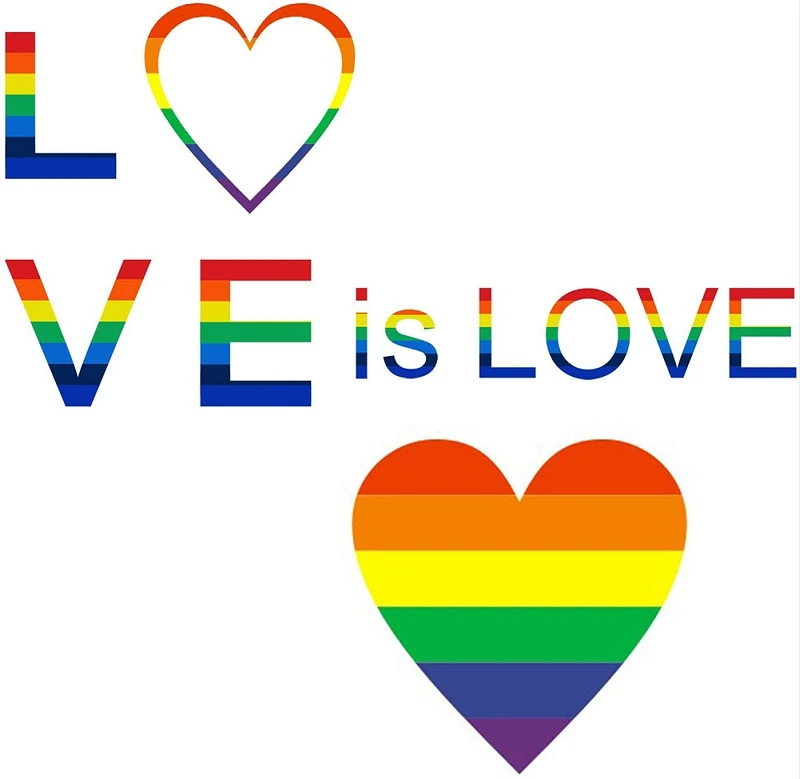 Полосатая Радужная лента в форме сердца для геев 6 цветов стикер на День святого