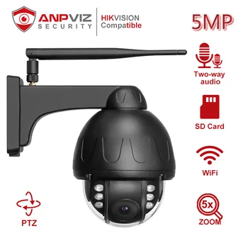 

Anpviz 5MP 5X WIFI PTZ Dome Camera Outdoor Wirelese Security Camera Two-Way Audio Built-in Mic/ Speaker 50m Onvif IP66