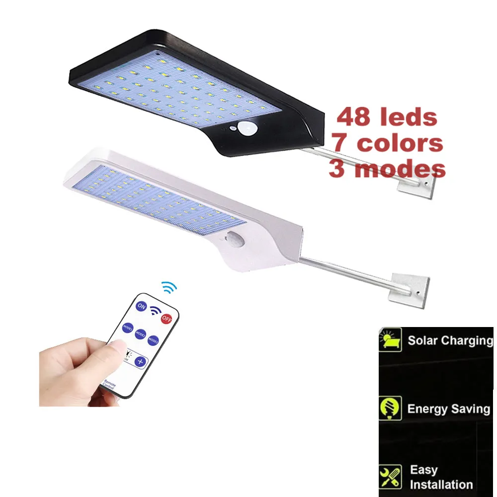 

remote 48/36 led Solar powered Solar Power Wall Light Outdoor Indoor Waterproof Energy Saving Street Yard Path Home patio