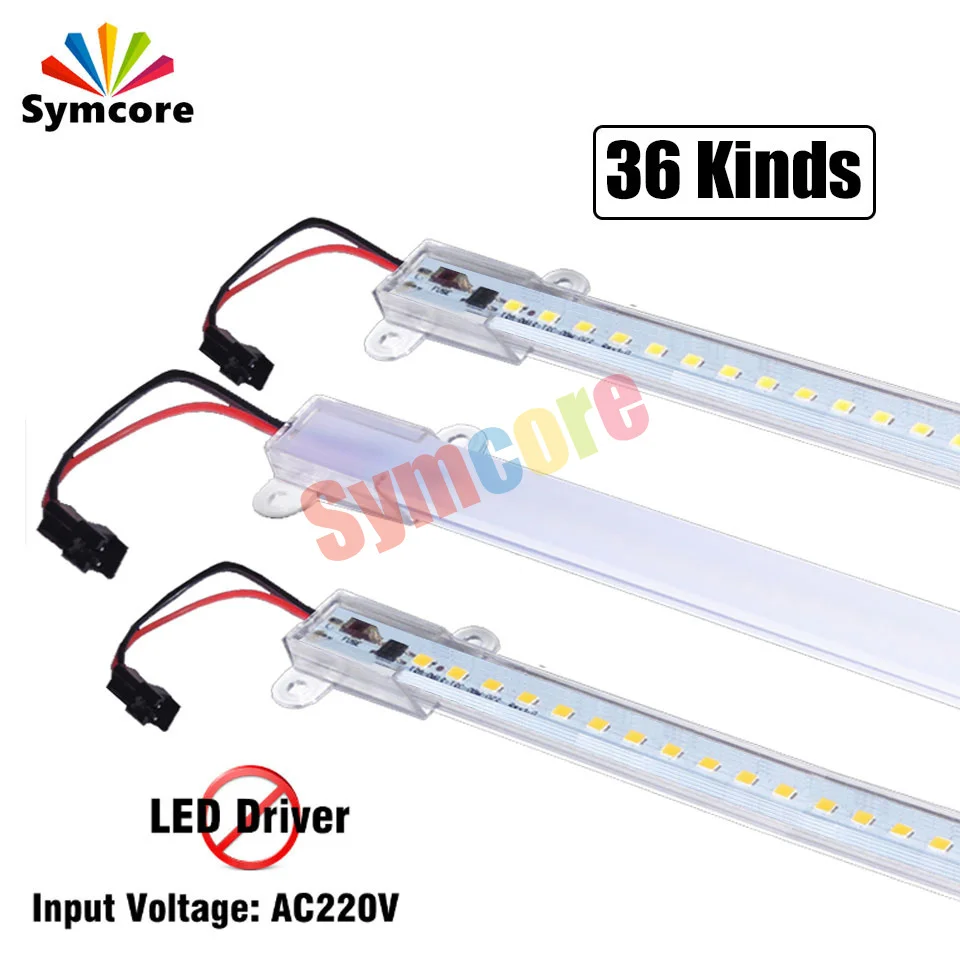 5pcs 220V LED Bar Light 20cm/40cm/50cm/60cm LED Rigid Strip Energy Saving LED Fluorescent Tube For Showcase light Kitchen Light