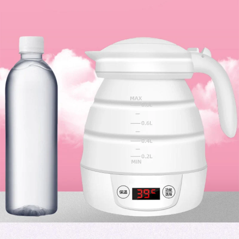 0.8L EU/US Plug Foldable Camping Electric Kettle Outdoor Travel Suitcase Teakettle Water Boiler Home Electric Appliances