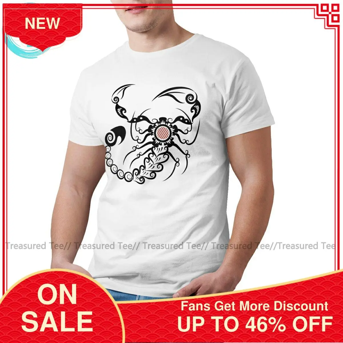 Скорпион футболка Племенной больших размеров мужские футболки милый короткий