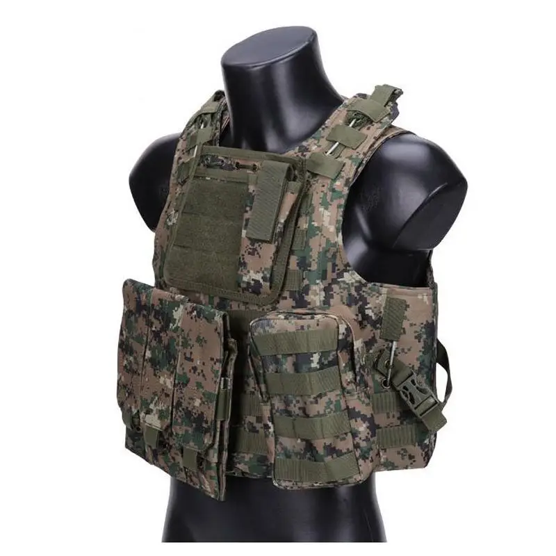 Камуфляжный охотничий военный тактический жилет Wargame Body Molle Armor охотничий жилет CS уличное снаряжение жилет - Цвет: Digital jungle