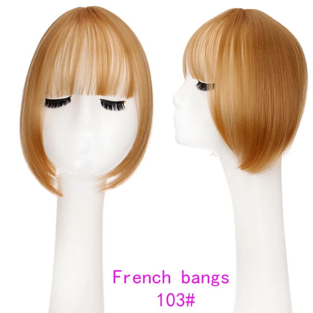 TALANG Neat Front Fringe Clip In  Hair Bangs  Hair Extensions Sweeping Side Blunt Bang Natural Black Brown Hairpieces BF04